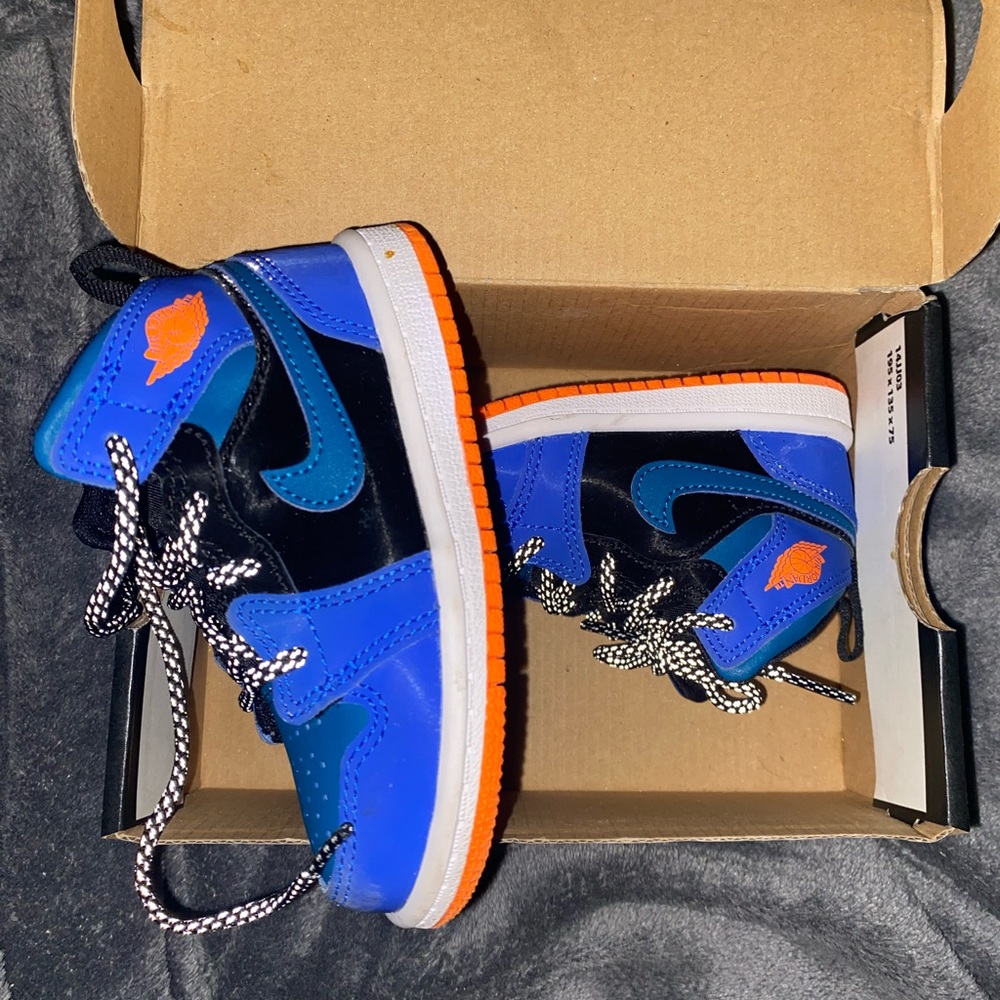 Toddlers Nike Air Jordan High Top Sneakers - Blue and Orange
